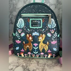 Disney Loungefly Bambi Backpack - Black and Pink